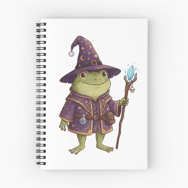 Item preview, Halloween Frog Wizard in Purple Hat and Wand Cute Magic Fantasy designed and sold by SOUFIANE1991.