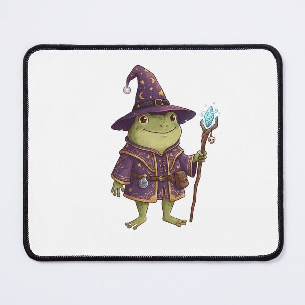 Item preview, Halloween Frog Wizard in Purple Hat and Wand Cute Magic Fantasy designed and sold by SOUFIANE1991.