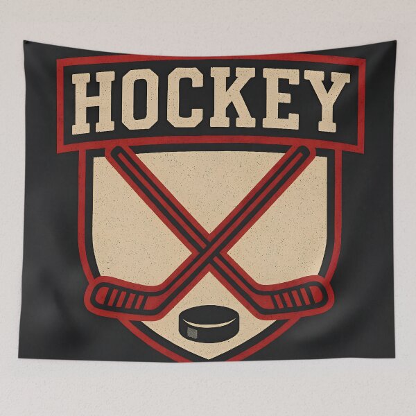 Item preview, Vintage Hockey Shield Logo With Crossed Sticks designed and sold by PandaTShirtShop.