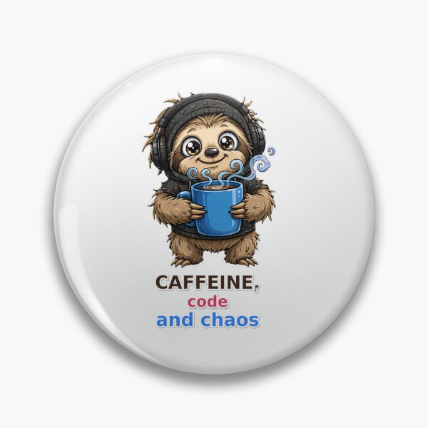 Item preview, Funny IT Sloth Caffeine Code Chaos designed and sold by Surviving Monday Club.