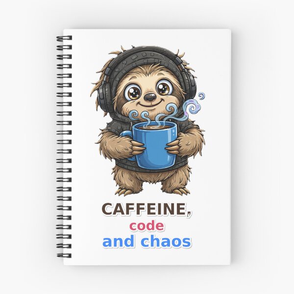 Item preview, Funny IT Sloth Caffeine Code Chaos designed and sold by Surviving Monday Club.