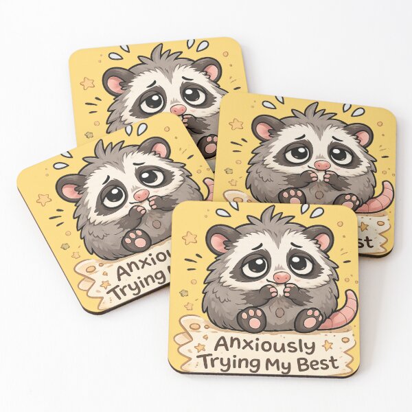 Item preview, Anxious opossum doing its best designed and sold by Tiny-Chaos-Club.