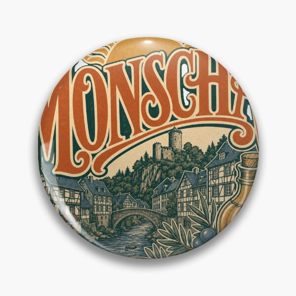 Item preview, Monschau Germany Vintage Hand Lettered Travel Emblem designed and sold by VisualArtsOasis.
