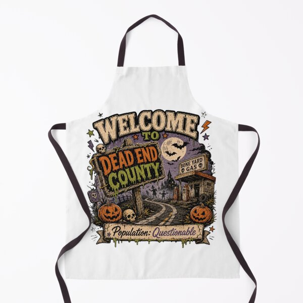 Item preview, Welcome to Dead End County – Population Questionable Retro Halloween designed and sold by TVPS17.