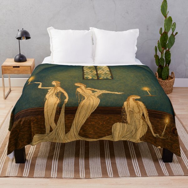 Item preview, Three Princesses in the Blue Mountains - Art Nouveau Gothic Interior with Candlelit Maidens for Fantasy Art Lovers  designed and sold by RickE.