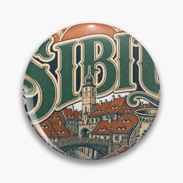 Item preview, Sibiu Romania Ornate Vintage Travel Typography designed and sold by VisualArtsOasis.