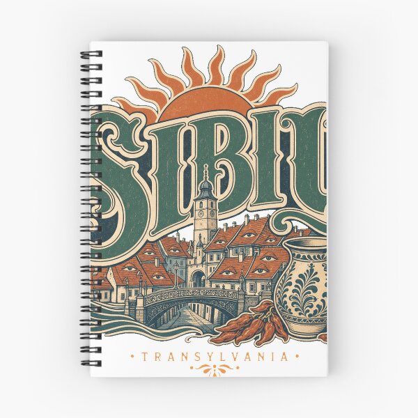 Item preview, Sibiu Romania Ornate Vintage Travel Typography designed and sold by VisualArtsOasis.