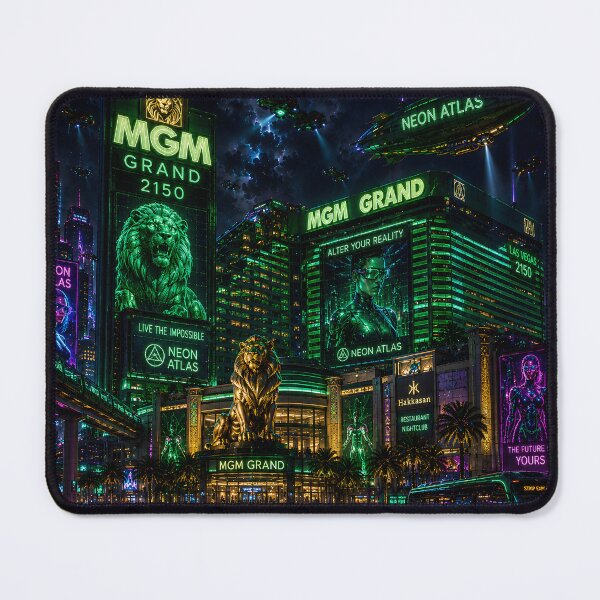 Item preview, Las Vegas 2150 Cyberpunk | Neon Atlas | Futuristic Neon Wall Art | Sci-Fi Cityscape designed and sold by NSAstore.