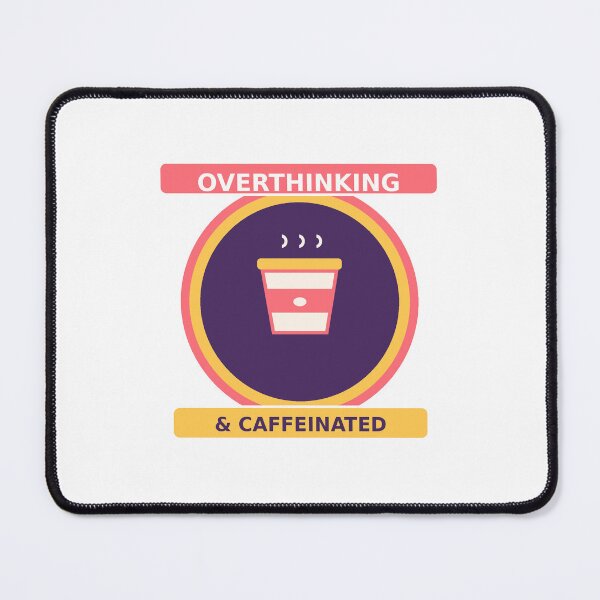 Item preview, Overthinking & Caffeinated Funny Retro Coffee Sticker designed and sold by Doka Images.