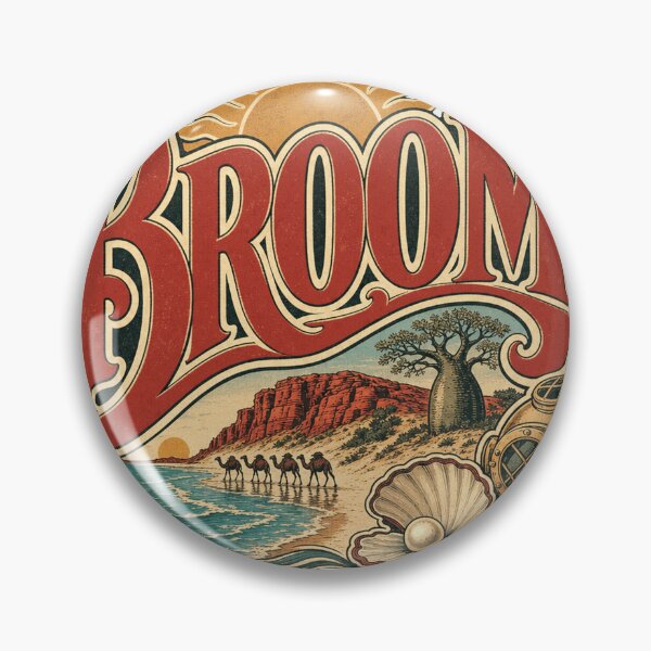Item preview, Broome Western Australia Classic Hand Drawn Travel Emblem designed and sold by VisualArtsOasis.