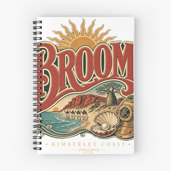 Item preview, Broome Western Australia Classic Hand Drawn Travel Emblem designed and sold by VisualArtsOasis.