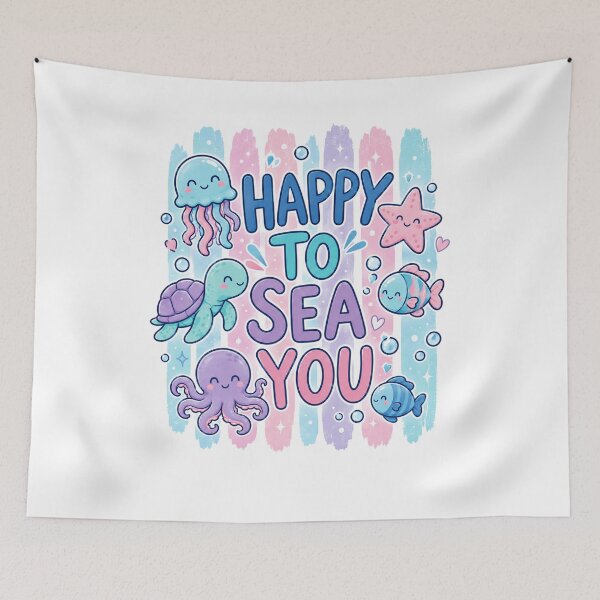 Item preview, Happy to Sea You Cute Ocean Animals Marine Life Design designed and sold by LiftyGifts.