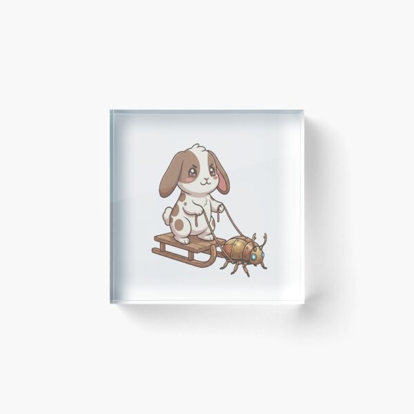 Item preview, Cute Bunny Riding Beetle Sled designed and sold by Ella_Sketch.