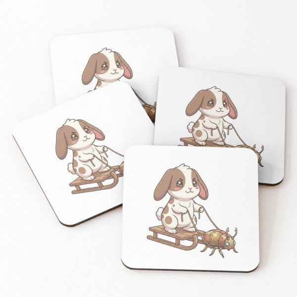 Item preview, Cute Bunny Riding Beetle Sled designed and sold by Ella_Sketch.