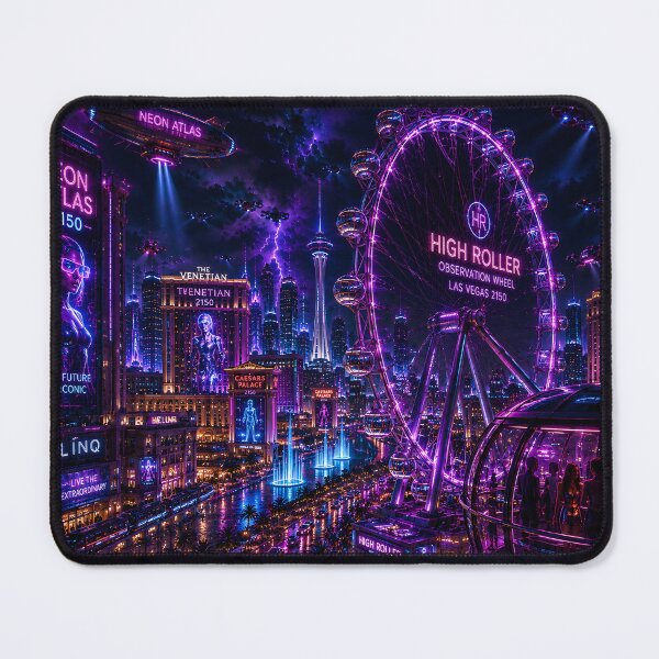 Item preview, Las Vegas 2150 Cyberpunk | Neon Atlas | Futuristic Neon Wall Art | Sci-Fi Cityscape designed and sold by NSAstore.