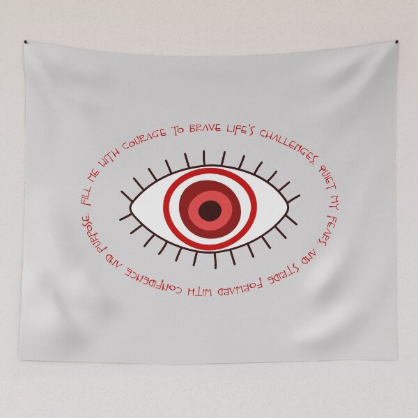 Item preview, Evil Eye Mantra for Courage - Red Eye designed and sold by TheThankfulTyne.