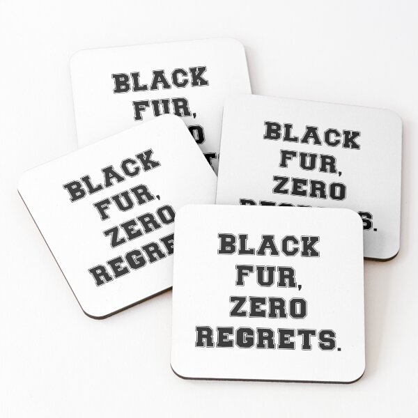 Item preview, Text Typography Black fur, zero regrets. Black Cat Lover designed and sold by Typetextstudio.