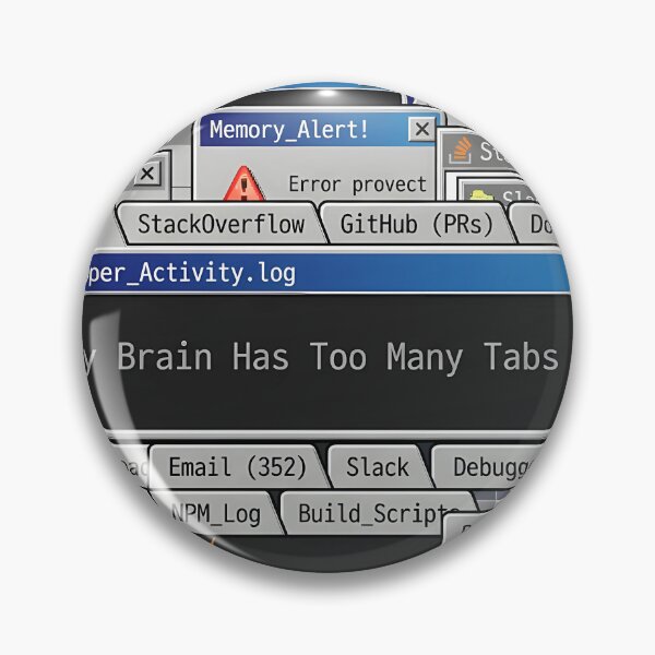 Item preview, My Brain Has Too Many Tabs Open Developer designed and sold by Zest_Canvas.