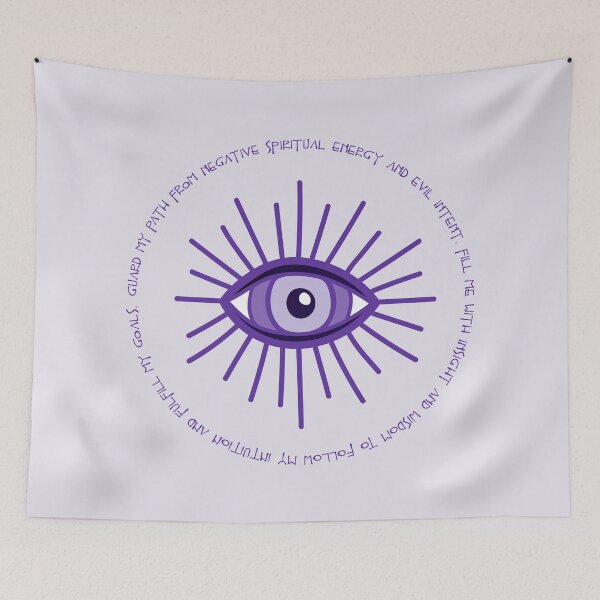 Item preview, Evil Eye Mantra for Wisdom and Intuition - Purple Eye designed and sold by TheThankfulTyne.