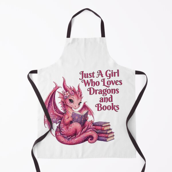 Item preview, Just A Girl Who Loves Dragons and Books | Cute Fantasy Book Dragon designed and sold by Dot1001.