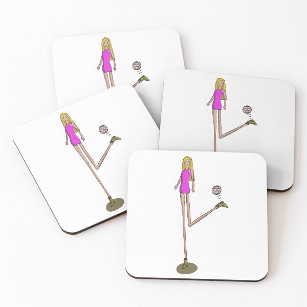 Item preview, Long Legged Barbie playing football designed and sold by SombreroDoodles.