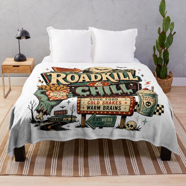 Item preview, Roadkill & Chill – Retro Zombie Diner Halloween Humor designed and sold by TVPS17.