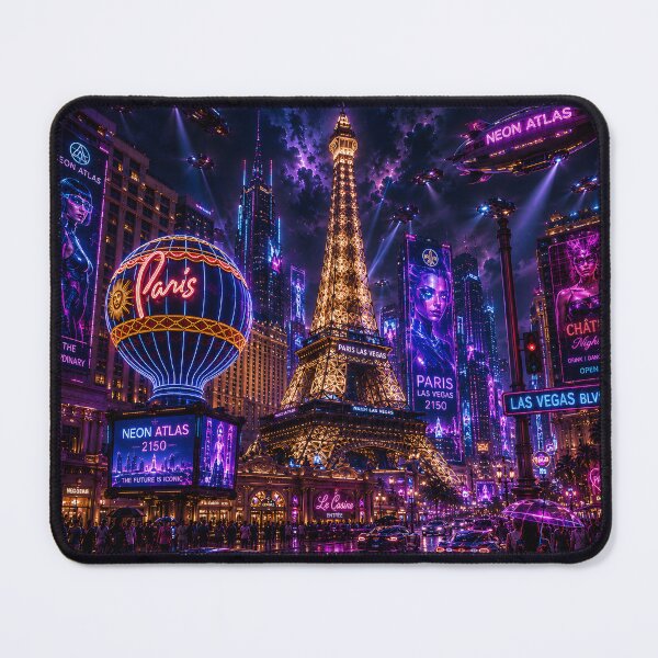 Item preview, Las Vegas 2150 Cyberpunk | Neon Atlas | Futuristic Neon Wall Art | Sci-Fi Cityscape designed and sold by NSAstore.