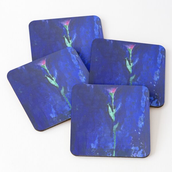 Item preview, Electric Blue Flower Abstract Mixed Media Canvas designed and sold by Gela Mikava.