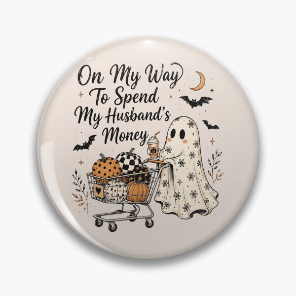 Item preview, Halloween Ghost, On My Way To Spend My Husband's Money, Checkered Leopard Polka Dot Pumpkin, Ghost Shopping, Funny Halloween Shopping designed and sold by Quiajia.
