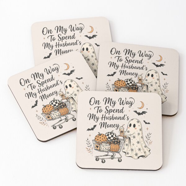 Item preview, Halloween Ghost, On My Way To Spend My Husband's Money, Checkered Leopard Polka Dot Pumpkin, Ghost Shopping, Funny Halloween Shopping designed and sold by Quiajia.