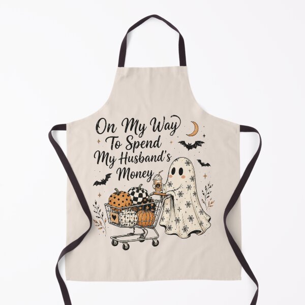 Item preview, Halloween Ghost, On My Way To Spend My Husband's Money, Checkered Leopard Polka Dot Pumpkin, Ghost Shopping, Funny Halloween Shopping designed and sold by Quiajia.