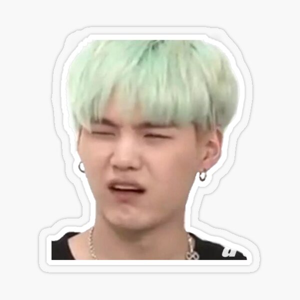Suga/Yoongi funny face Transparent Sticker