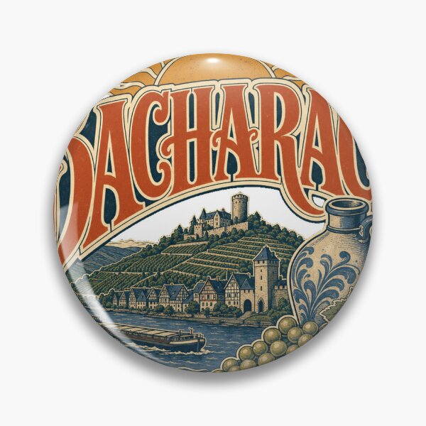 Item preview, Bacharach Germany Vintage Signwriting Travel Design designed and sold by VisualArtsOasis.