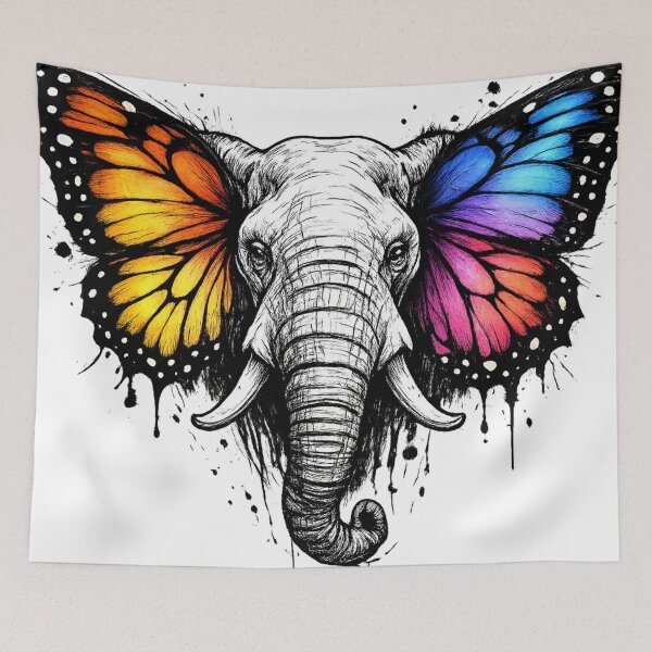 Item preview, Elephant Butterfly Fusion | Colorful  Art designed and sold by thesmilngnature.