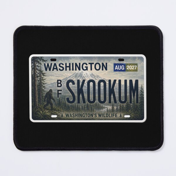 Item preview, Skookum Bigfoot Washington License Plate | Pacific Northwest Sasquatch Decor designed and sold by Swanny's Custom T-shirt and Gift Designs.