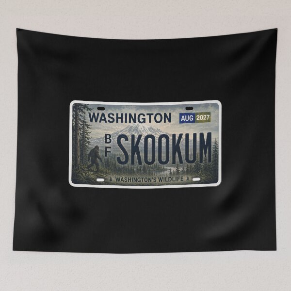 Item preview, Skookum Bigfoot Washington License Plate | Pacific Northwest Sasquatch Decor designed and sold by Swanny's Custom T-shirt and Gift Designs.