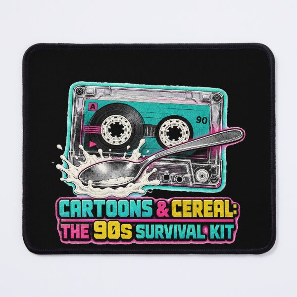 Item preview, Cartoons & Cereal 90s Survival Tee designed and sold by CerealBoxInk.