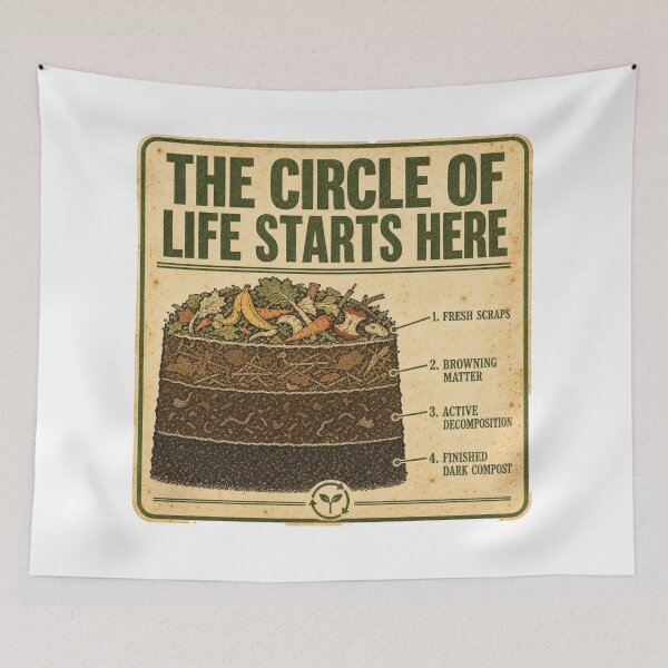 Item preview, The Circle of Life Starts Here Shirt, Retro Compost Science Poster Tee, Vintage Decomposition Chart Gift T-Shirt designed and sold by TshirtsLabs.
