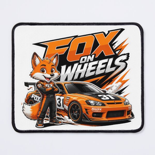 Item preview, Fox On Wheels Cute Racing Graphic PNG | Kawaii Sports Car Mascot Sticker | Colorful Streetwear Automotive Design designed and sold by Stylestickers55.
