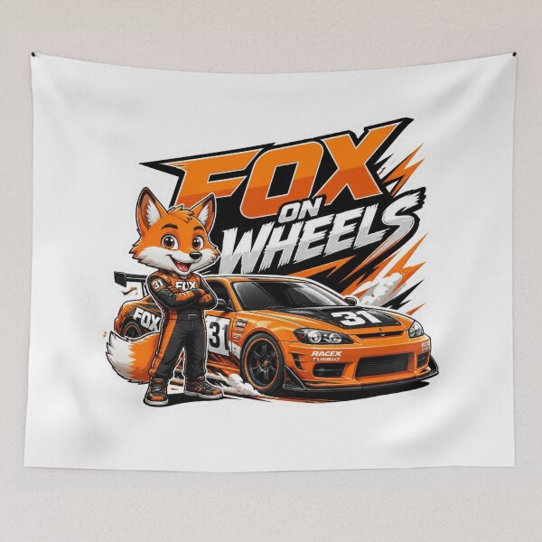 Item preview, Fox On Wheels Cute Racing Graphic PNG | Kawaii Sports Car Mascot Sticker | Colorful Streetwear Automotive Design designed and sold by Stylestickers55.