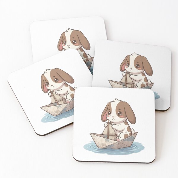 Item preview, Cute Bunny In Paper Boat designed and sold by Ella_Sketch.