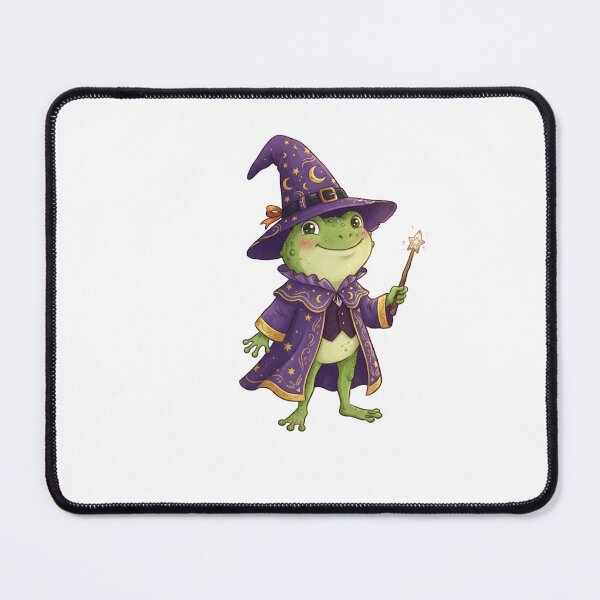 Item preview, Halloween Frog Wizard in Purple Hat and Wand Cute Magic Fantasy designed and sold by SOUFIANE1991.