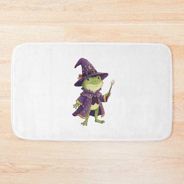 Item preview, Halloween Frog Wizard in Purple Hat and Wand Cute Magic Fantasy designed and sold by SOUFIANE1991.