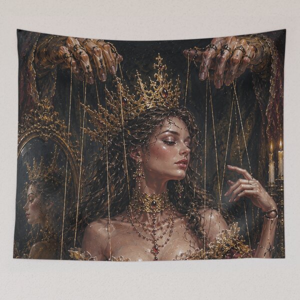 Item preview, Marionette Queen, a puppet on a string painting. designed and sold by GalleryKauffeld.