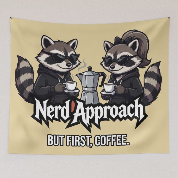 Item preview, Moka Pot Raccoon Couple, Italian Coffee Ritual designed and sold by NerdApproach.
