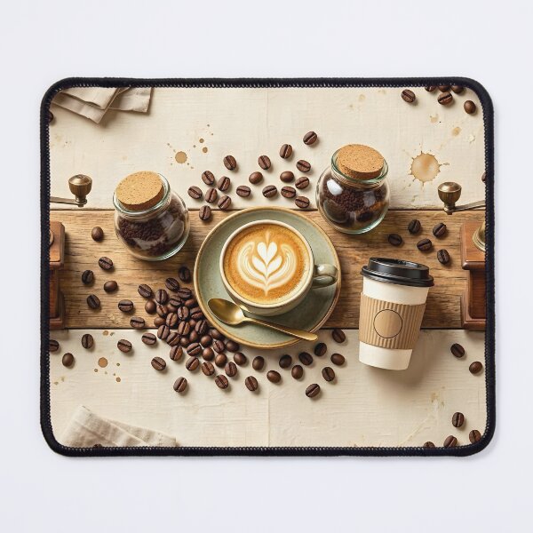 Item preview, Latte Art Coffee Beans Vintage Grinder Flat Lay designed and sold by Sybille-Yates.