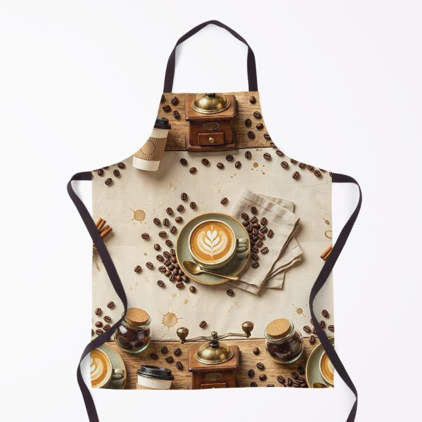 Item preview, Latte Art Coffee Beans Vintage Grinder Flat Lay designed and sold by Sybille-Yates.