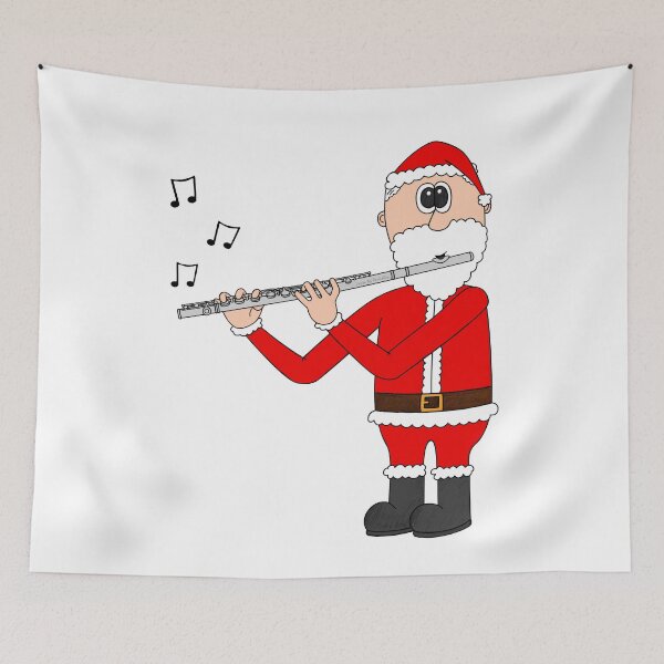 Item preview, Santa Playing Flute, Christmas Flautist Woodwind Musician designed and sold by doodlerob.