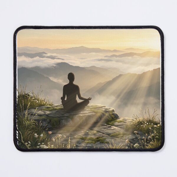 Item preview, Breath Between Mountains | Premium Mindfulness Mountain Illustration | Meditation Wall Art | Nature Yoga T-Shirt designed and sold by SAJ Design Studio.