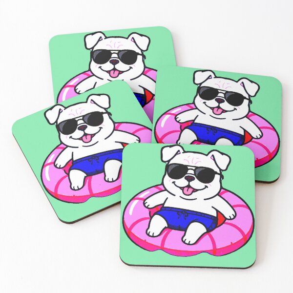Item preview, Pool Dog | Puppy on Pink Float Kawaii Summer Design designed and sold by AstronautMerch.